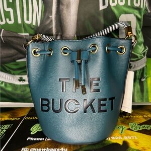 The Bucket Teal Shoulder Bag